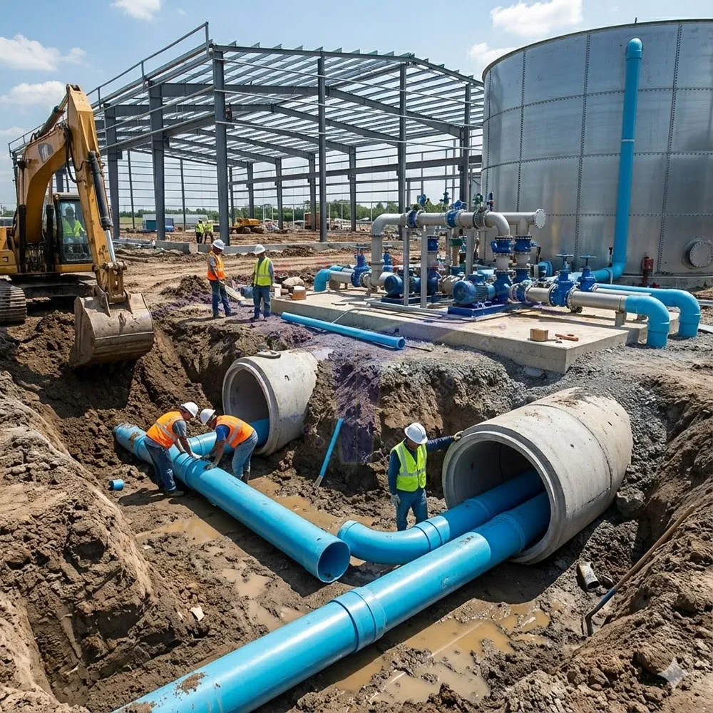 Năm 2026 - Thời điểm then chốt đổi mới hạ tầng cấp, thoát nước 1 thi cong he thong cap thoat nuoc nha xuong vmsteel